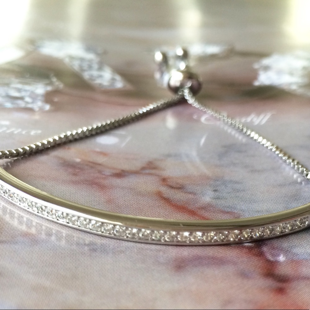 CZ Adjustable Bar Bracelet.